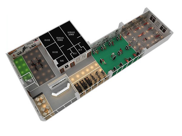 800平方健身房配置方案-广西jiuyou.com九游健身器材有限公司