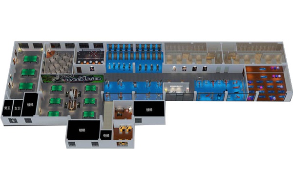 1200平方健身房配置方案-广西jiuyou.com九游健身器材有限公司